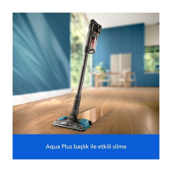 Philips 8000 Serisi Aqua Plus Kablosuz Dik Süpürge, 360 Emiş, LED Başlık, 80 dk’ya Kadar Kullanım, XC8153/10