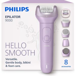 Philips 9000 Serisi Kablosuz Epilatör Mor Renkli Yıkanabilir Başlık ile Islak ve Kuru Kullanım HBCV0000DHRP48