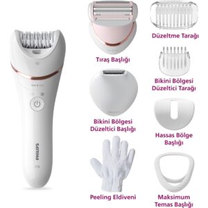Philips BRE720/05 Epilatör (Yüz+Koltuk alti+Bikini Bölgesi+Bacak)Islak-Kuru,Işıklı,Kablosuz HBV00000X1SUO