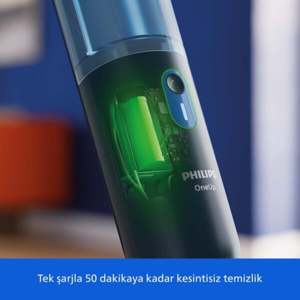 Philips OneUp 3000 Serisi Elektrikli Mop, Kablosuz, Bakterilere karşı %99,9 etkili, 360 derece başlık ile zahmetsiz kullanım, XV3101/01