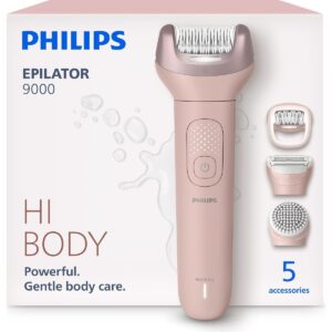 Philips Pembe Kablosuz Epilatör 9000 Serisi Islak ve Kuru Kullanım, Yıkanabilir Başlık ile 2 Hız Ayarı BRE718/05 HBCV0000DHRBFW