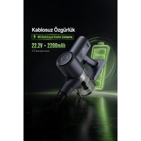 Pirantech Es-98 Kablosuz Dikey Süpürge 11 Kpa Güçlü Emiş Hepa Filtreli Şarjlı Süpürge