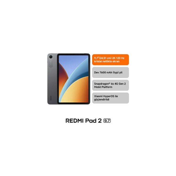 Redmi Pad 2 9.7 Kılıfı ile Birlikte 4gb +64GB Gri