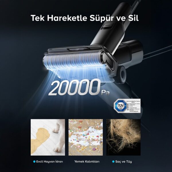 Roborock F25 Ace Islak Kuru Akıllı Dikey Süpürge – Siyah