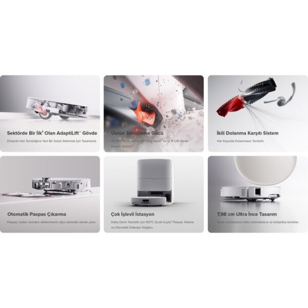 Roborock Qrevo Edge 2 Pro Akıllı Robot Süpürge 25.000 Pa Beyaz Sert Zemin İçin Akıllı Kontrol