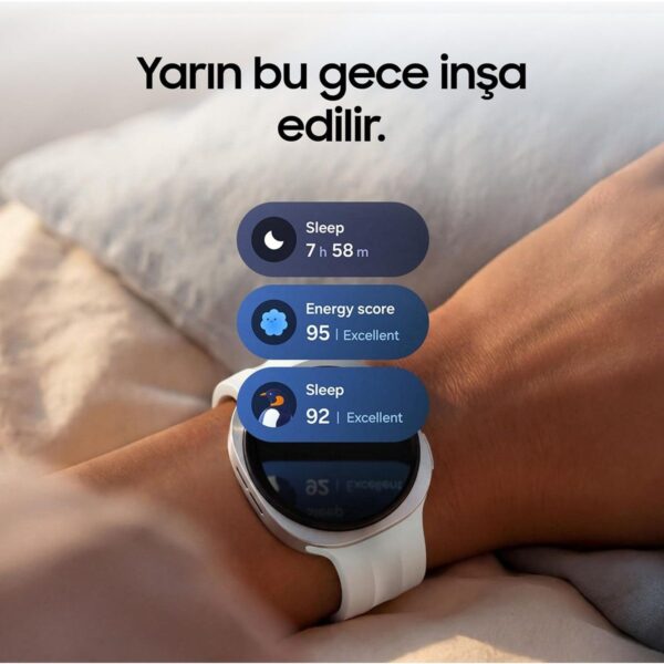 Samsung Galaxy Watch9 Gümüş, 44MM, Bluetooth, Incelik, Konfor, Ikonik Tasarım, Kişiselleştirilmiş Uyku Deneyimi, Sağlık Koçu, 445 Mah Pil, Konuşmak Için Bileğini Kaldır (Samsung Türkiye Versiyonu)