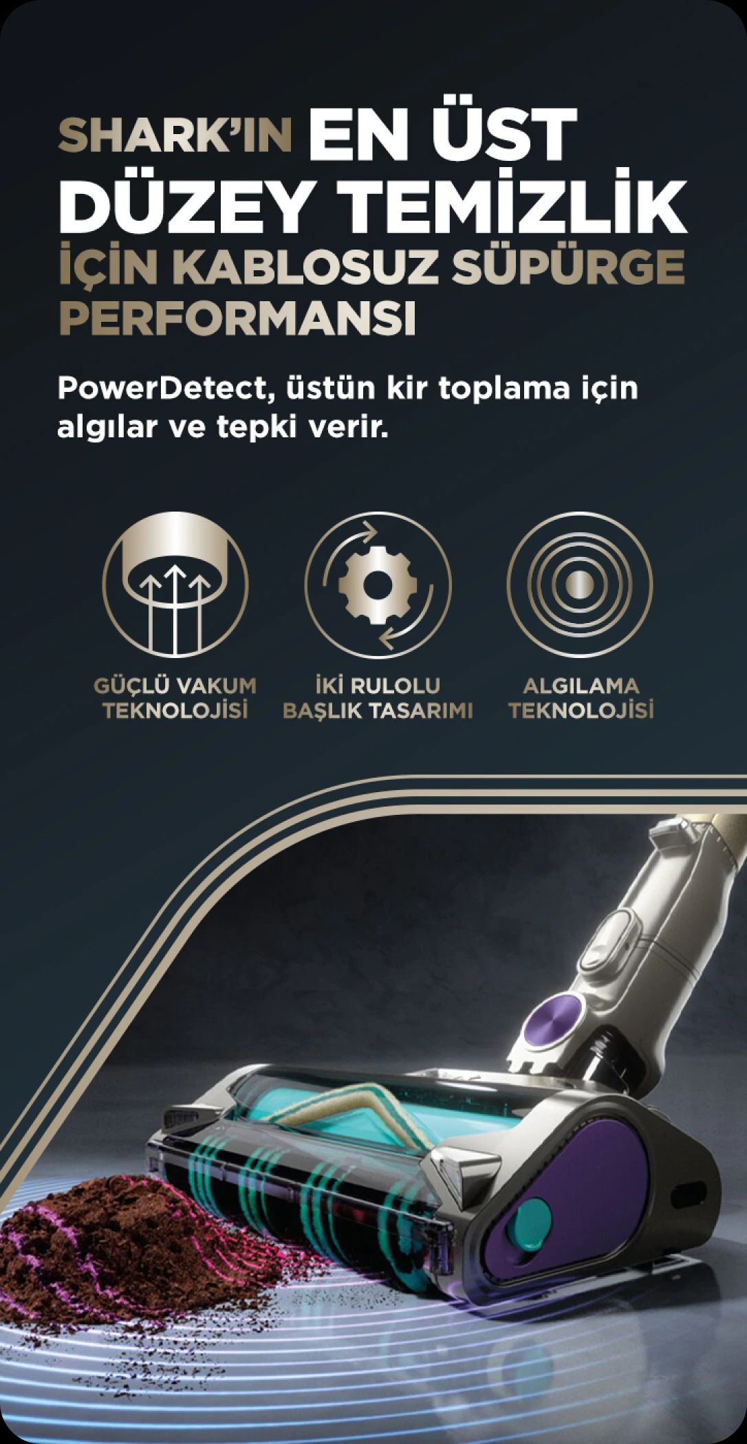 Shark Powerdetect Clean&empty Pet Başlıklı Şarjlı Dikey Süpürge