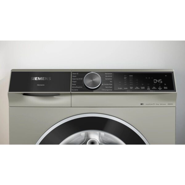 Siemens WG52K2ZSTR IQ500 10 kg Maks. 1200 Dev./dak., Gümüş Çamaşır Makinesi