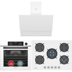 Simfer 0+10 Fonksiyon Steam Master Buharlı Beyaz 3'lü Ankastre Set (8245 Fırın + 3751 Ocak + 8704 Davlumbaz) HBCV0000G52BKH