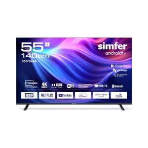Simfer 55SFSA6B 55 inç 4K Ultra HD Android Smart LED TV 140 Ekran Yüksek Çözünürlük HBCV000073TYXI
