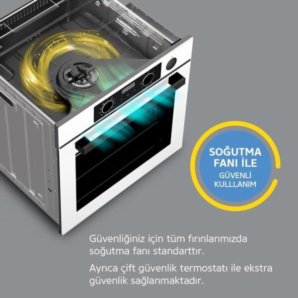 Simfer Ankastre Set Beyaz Dijital Elektrikli Cam Ocaklı Turbolu 3’lü Set (Fırın+Elektrikli Ocak+Davlumbaz)