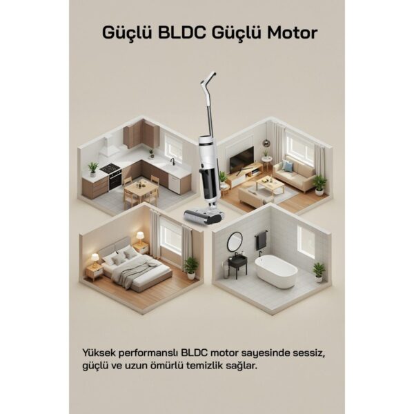 Sinbo SFC-4105 Beyaz Islak-Kuru Yüzey Temizleyici Şarjlı Kullanım ve 0,4 L Toz Haznesi ile