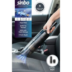 Sinbo SVC-8631 Şarjlı El Süpürgesi - 220 W Güç Değeri ile Siyah Kompakt Tasarım HBCV0000ACEQXA