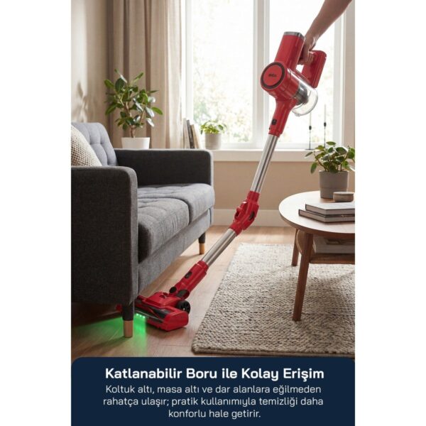 Sinbo SVC-8642 Kablosuz Dikey Şarjlı Süpürge 22.2V Bldc Motor LED Işıklı Turbo Başlık 1l Toz Hazneli