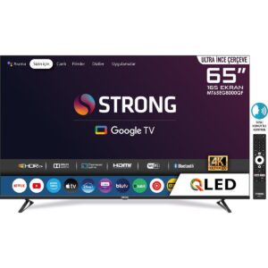 Strong 65" 165 Ekran 4K Ultra HD QLED Smart TV Dahili Uydu Alıcılı Google TV MT65EG8000QF HBCV0000724KOG