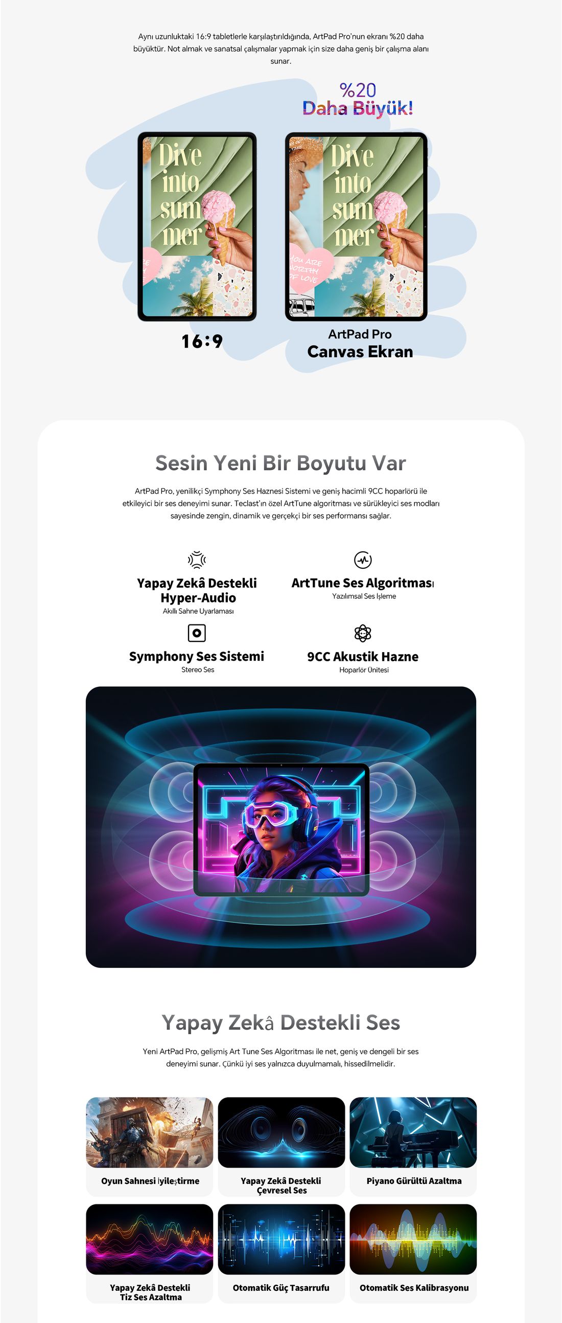 Teclast Artpad Pro 8/256 GB Lte 12.7" Gri + Akıllı Kalem