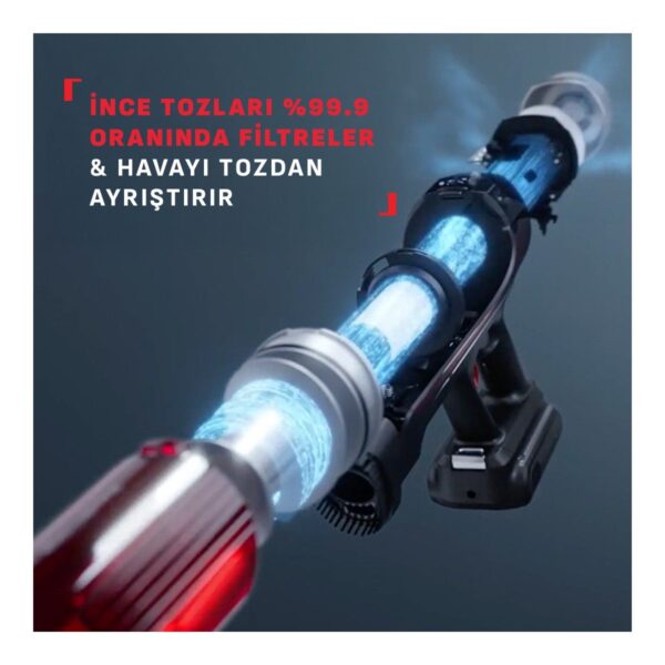 Tefal TY2098WO X-Force Flex 9.60 Kırmızı Dikey Süpürge HEPA Filtreli Kablosuz Kullanım ve Yüksek Kapasite