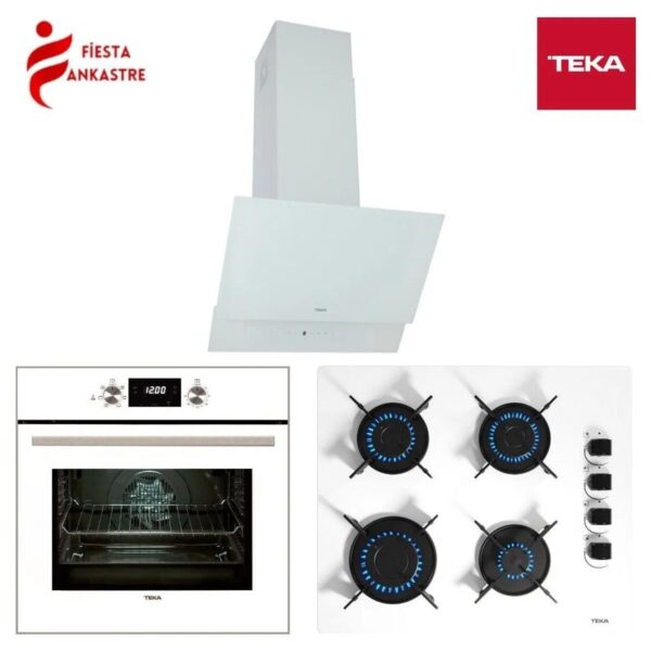 Teka – Chef 6 Ankastre Set – (Hak 625 Wh Fırın + Gbe 64002 Kbc Wh Ocak + Atv 60 Davlumbaz) – Beyaz – 64000466