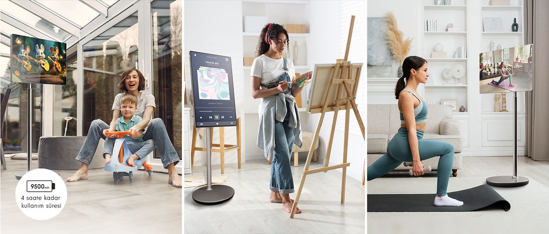 THOMSON Go Plus Taşınabilir Android 32" 81 Ekran 4K Ultra Hd Dokunmatik, Döndürülebilir, Tekerlekli, Dahili Hoparlörlü Tablet 32UE5M45