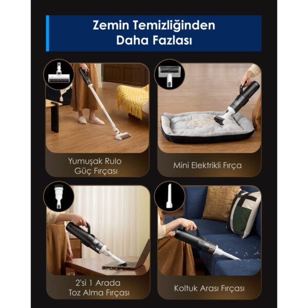 Tineco Floor One Switch S6 Power Kit Kablosuz Akıllı Islak Kuru Elektrikli Süpürge, Zemin Temizleyici Paspas, 21KPA Güçlü Emiş, Çoklu Yüzey Için 5i1 Arada Süpürge