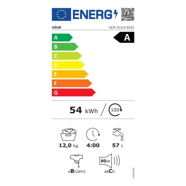 Uğur Ucm 31214 B101 A Enerji Sınıfı 12 kg 1350 Devir Çamaşır Makinesi