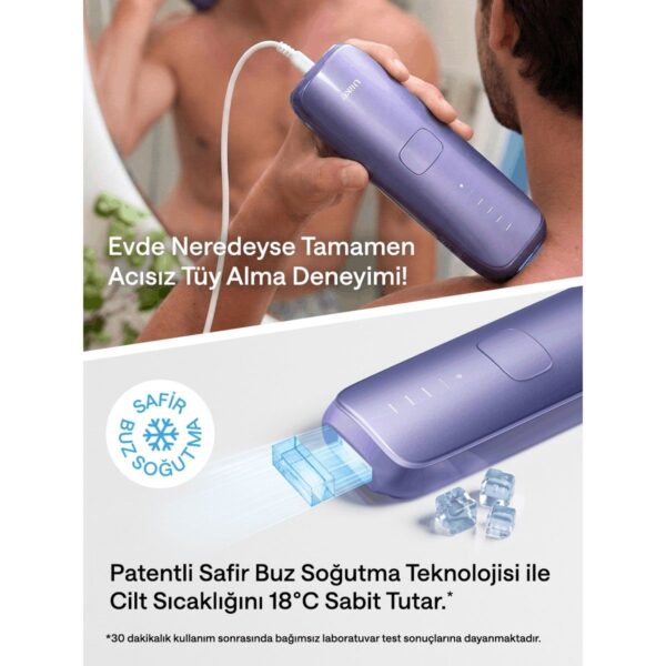 Ulike Air 3 Acıyı Önleyen Sapphire Buz Soğutma IPL Lazer Epilasyon Aleti Mor, 700.000 Atım, Deri Kutulu