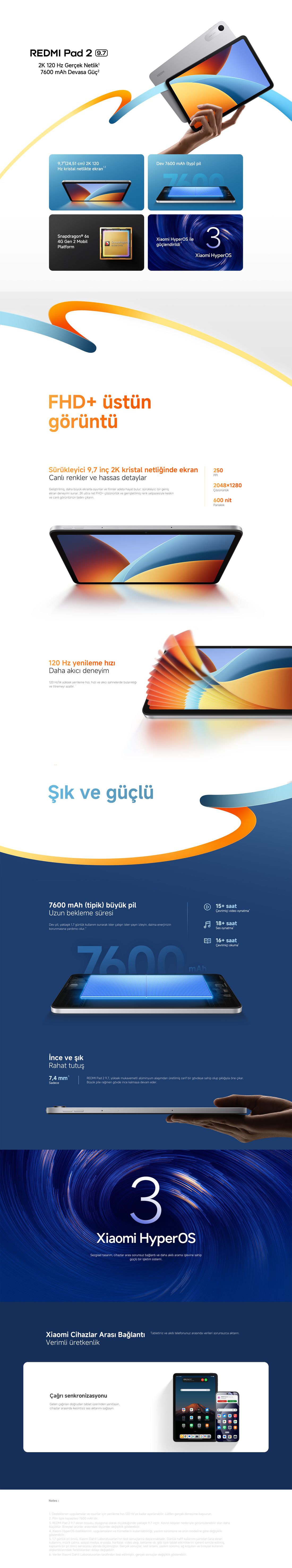 Xiaomi Redmı Pad 2 9.7" 4GB 128GB