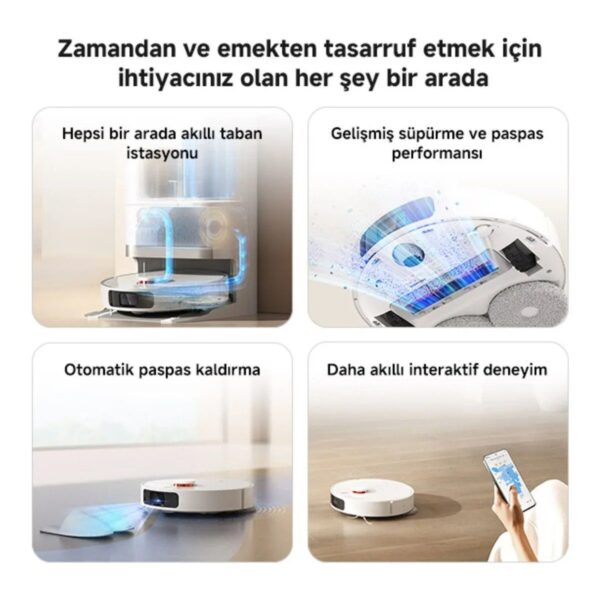 Xiaomi Robot Vacuum X20 Plus Akıllı Robot Süpürge ve Mop – 6.000 Pa, Otomatik Mop Yıkama & Kurutma, Toz Boşaltma İstasyonlu, App Kontrollü, Beyaz
