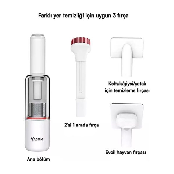 Yasomi M25 Max Kablosuz El Süpürgesi ve Evcil Hayvan Kiti 14000 Pa